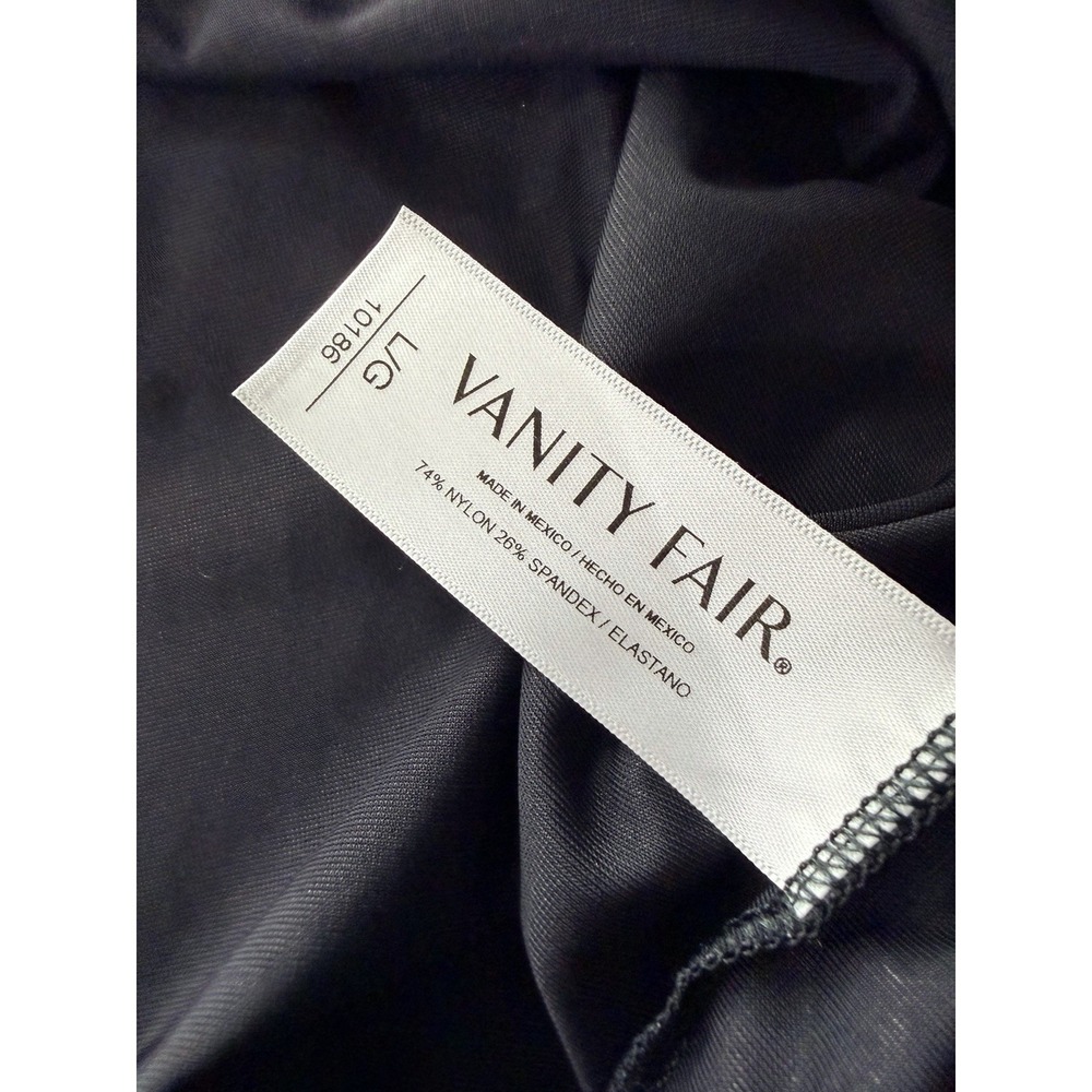 NWOT Vanity Fair Black V-Neck Short Sleeveless Nightgown Large - Picture 4 of 5